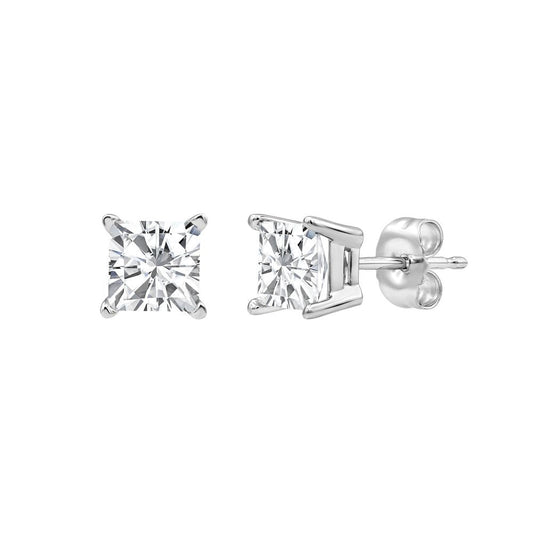 Princess Cut Diamond Stud Earrings Approx. 1.50cttw