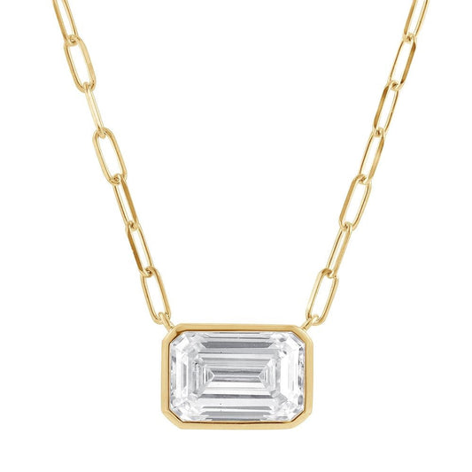 Emerald Cut Bezel Diamond Pendant Approx. 2.00Ct