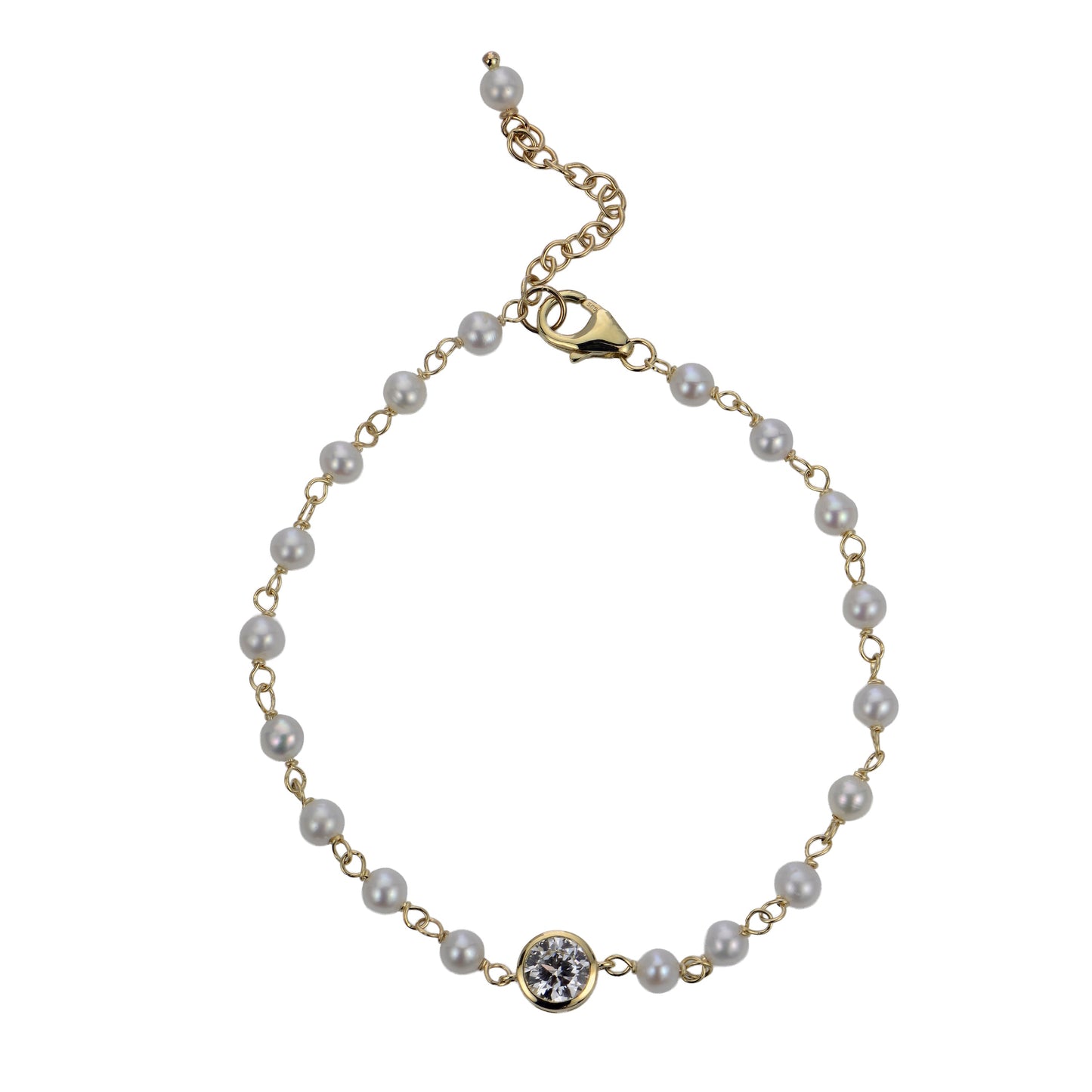 Freshwater Pearl & Lab-Grown Diamond Bracelet