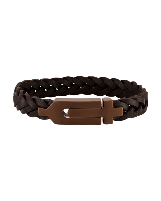 Brown Steel Marine Star Collection Mens Bracelet