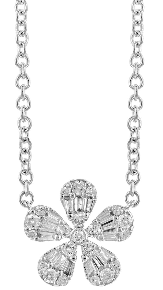 Diamond Flower Pendant (8055264739558) (10220898910401)