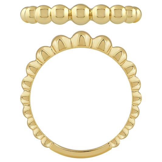 NAVI-STERLING SILVER AND 14KT YELLOW GOLD PLATED POLISHED BEAD RING