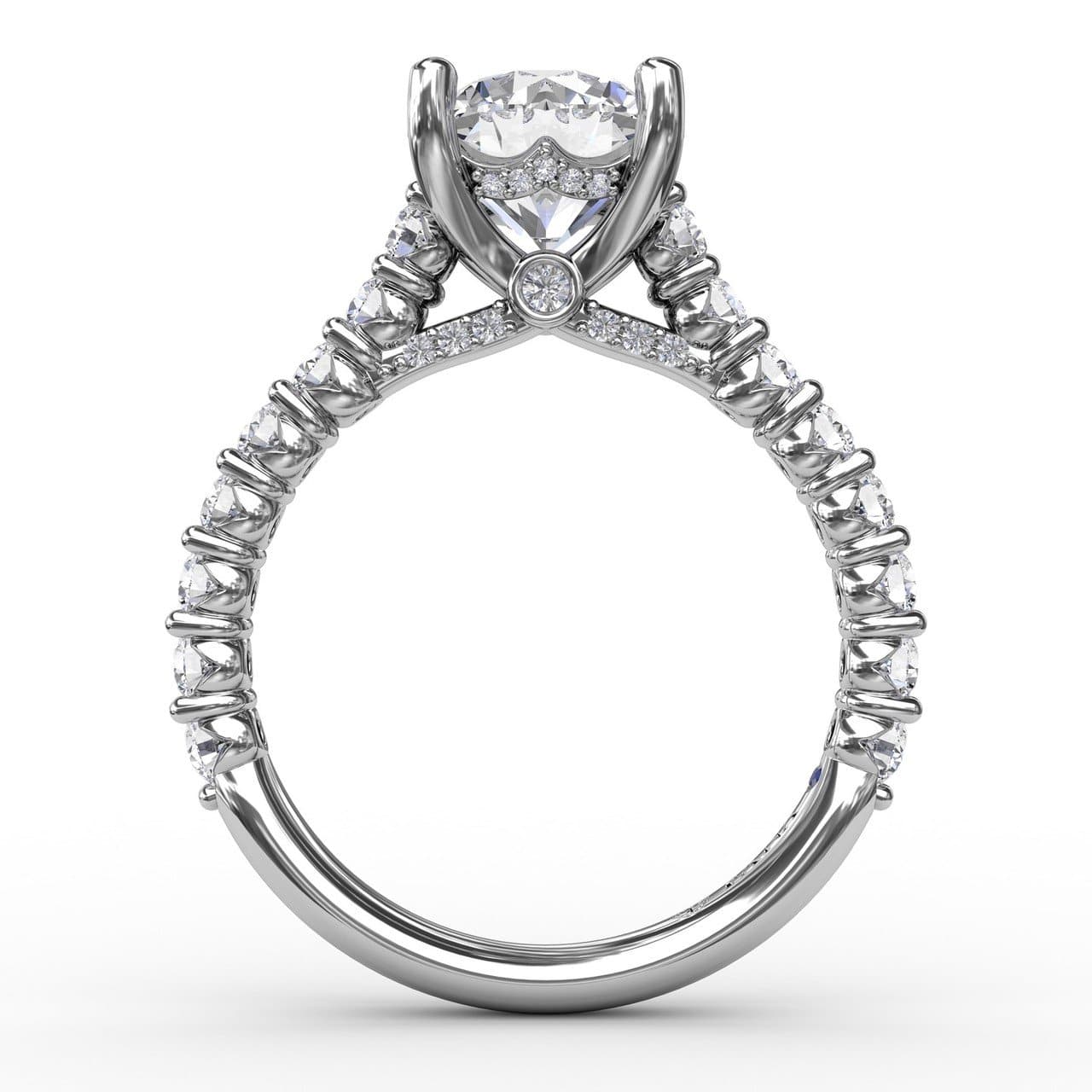 Contemporary Diamond Solitaire Engagement Ring With Hidden Halo (5552772972699)