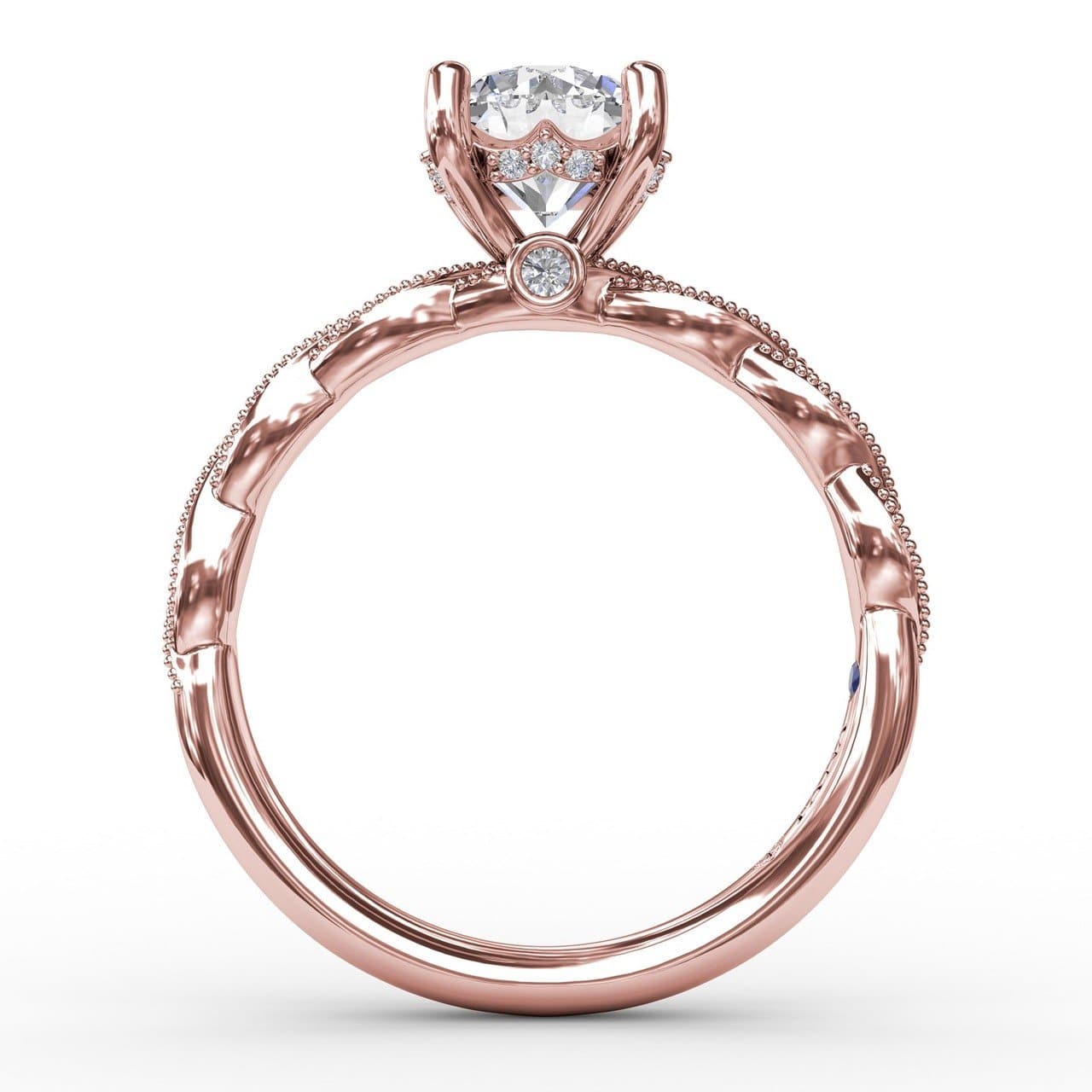 Classic Diamond Solitaire Engagement Ring With Diamond Twist Band (5552787947675) (10221012287681)