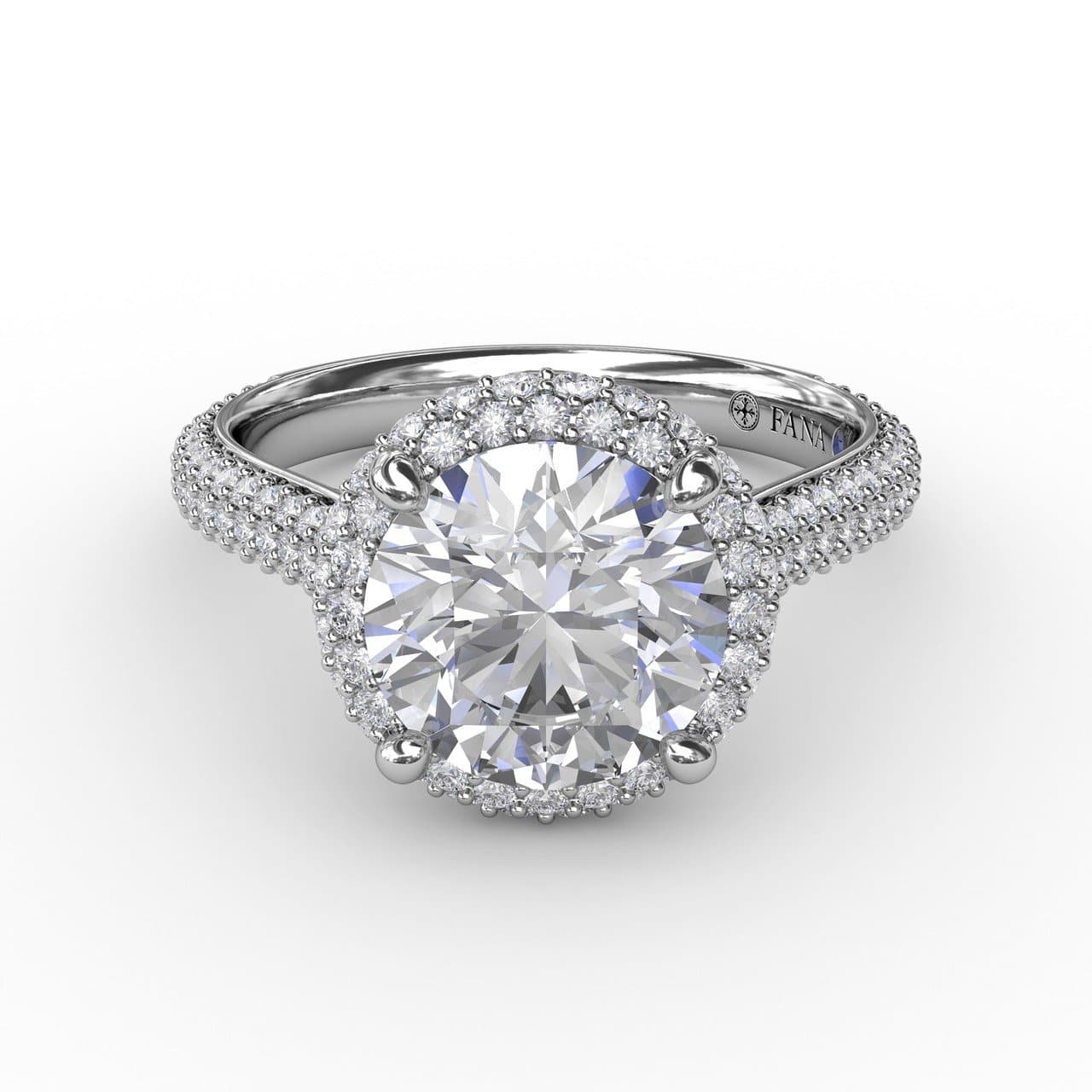 Seamless Pavé Diamond Double Halo Engagement Ring (5552775430299) (10221020479681)