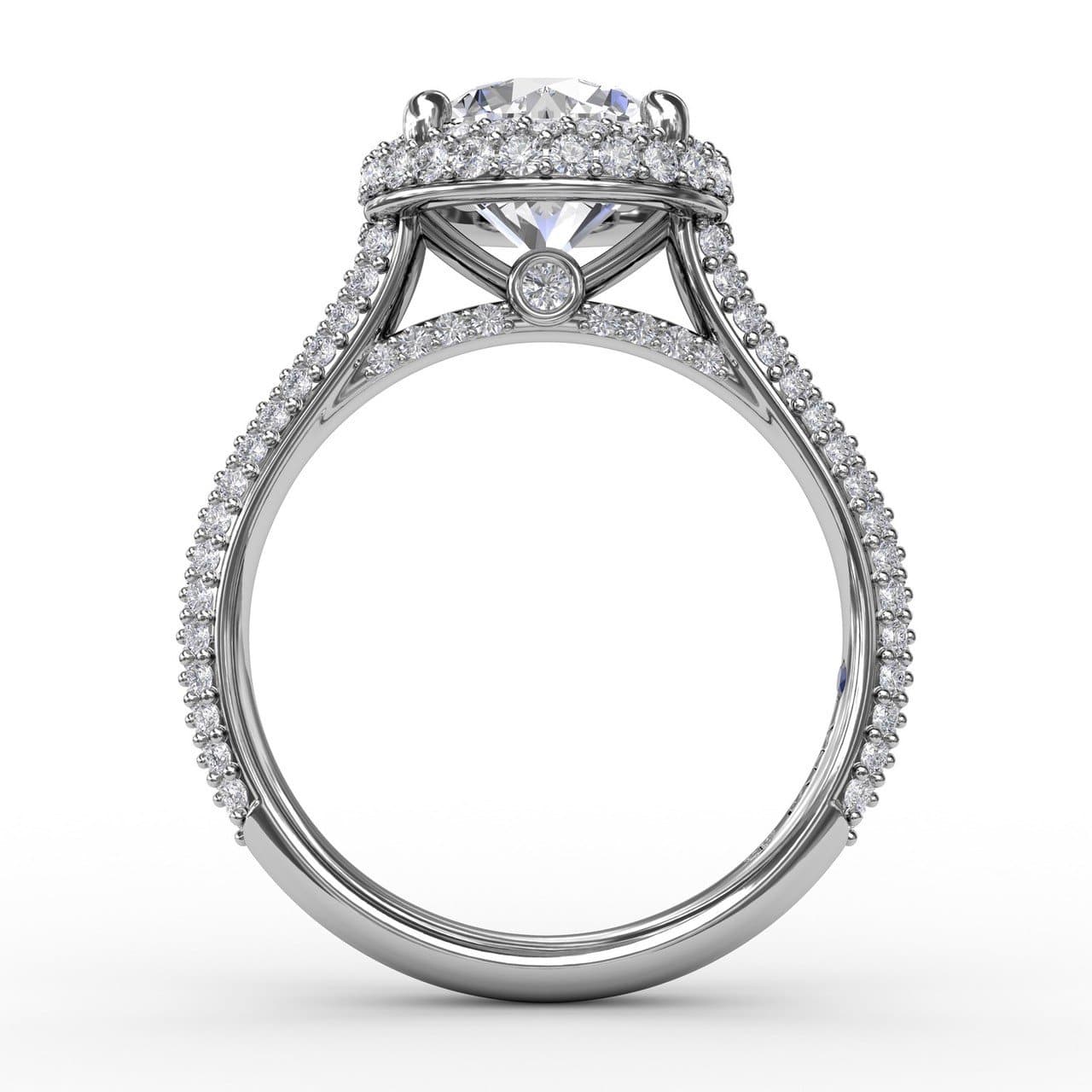 Seamless Pavé Diamond Double Halo Engagement Ring (5552775430299) (10221020479681)