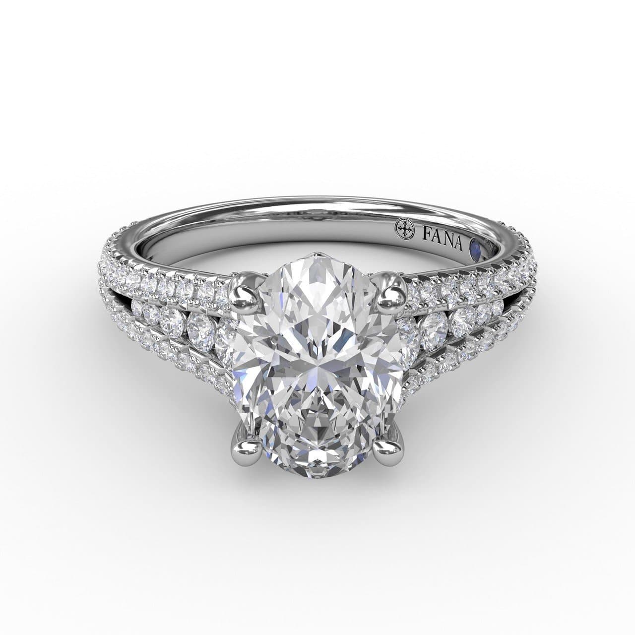 Oval Diamond Solitaire Engagement Ring With Triple-Row Tapered Diamond Band (5552777330843) (10221018579137)