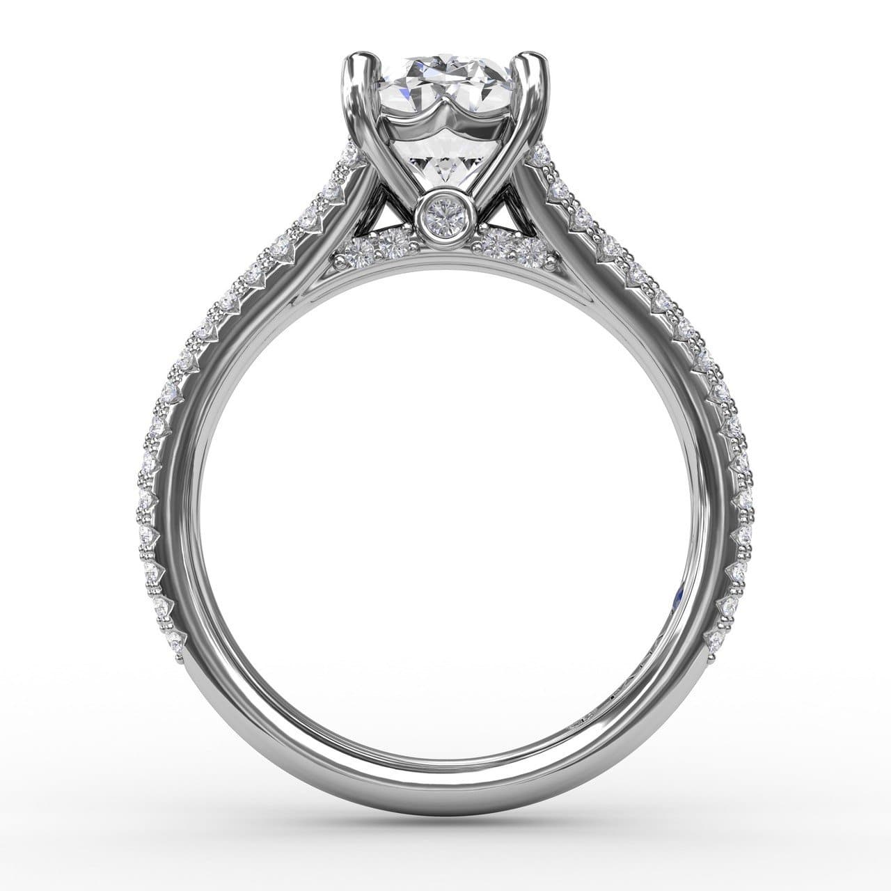 Oval Diamond Solitaire Engagement Ring With Triple-Row Tapered Diamond Band (5552777330843) (10221018579137)