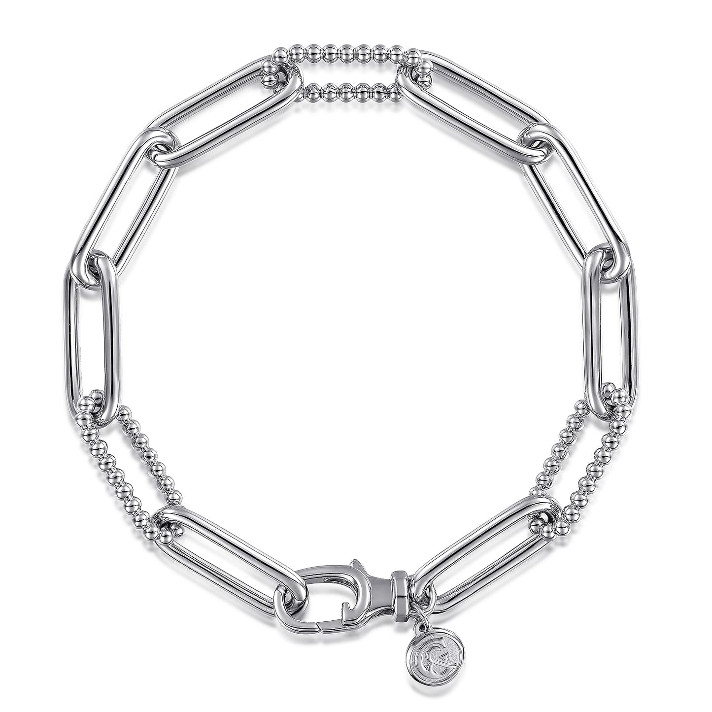 Gabriel & Co. Sterling Silver Bujukan Link Bracelet 7" (8931391373542)