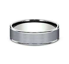 6.5mm 14K White Gold and Grey Tantalum Satin Finish Wedding Band (9039387721958) (10800539762881)