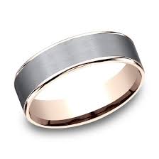 6.5mm 14K Rose Gold and Grey Tantalum Satin Finish Wedding Band (9039387787494) (10800539697345)
