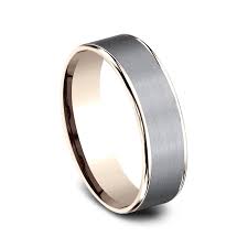 6.5mm 14K Rose Gold and Grey Tantalum Satin Finish Wedding Band (9039387787494) (10800539697345)