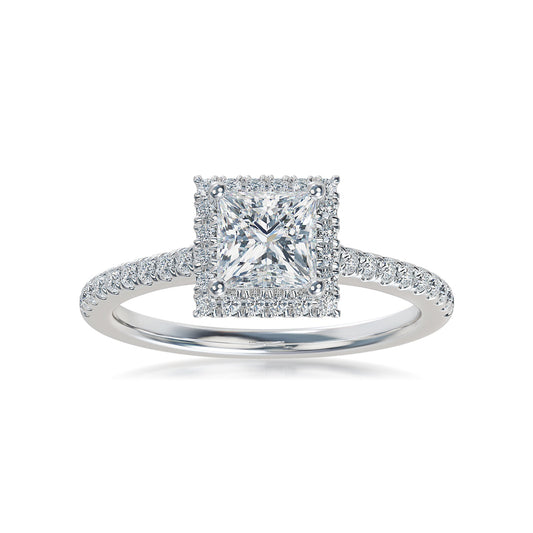Lab Grown Diamond Halo Engagement Ring (8055183016166) (10220924371137)