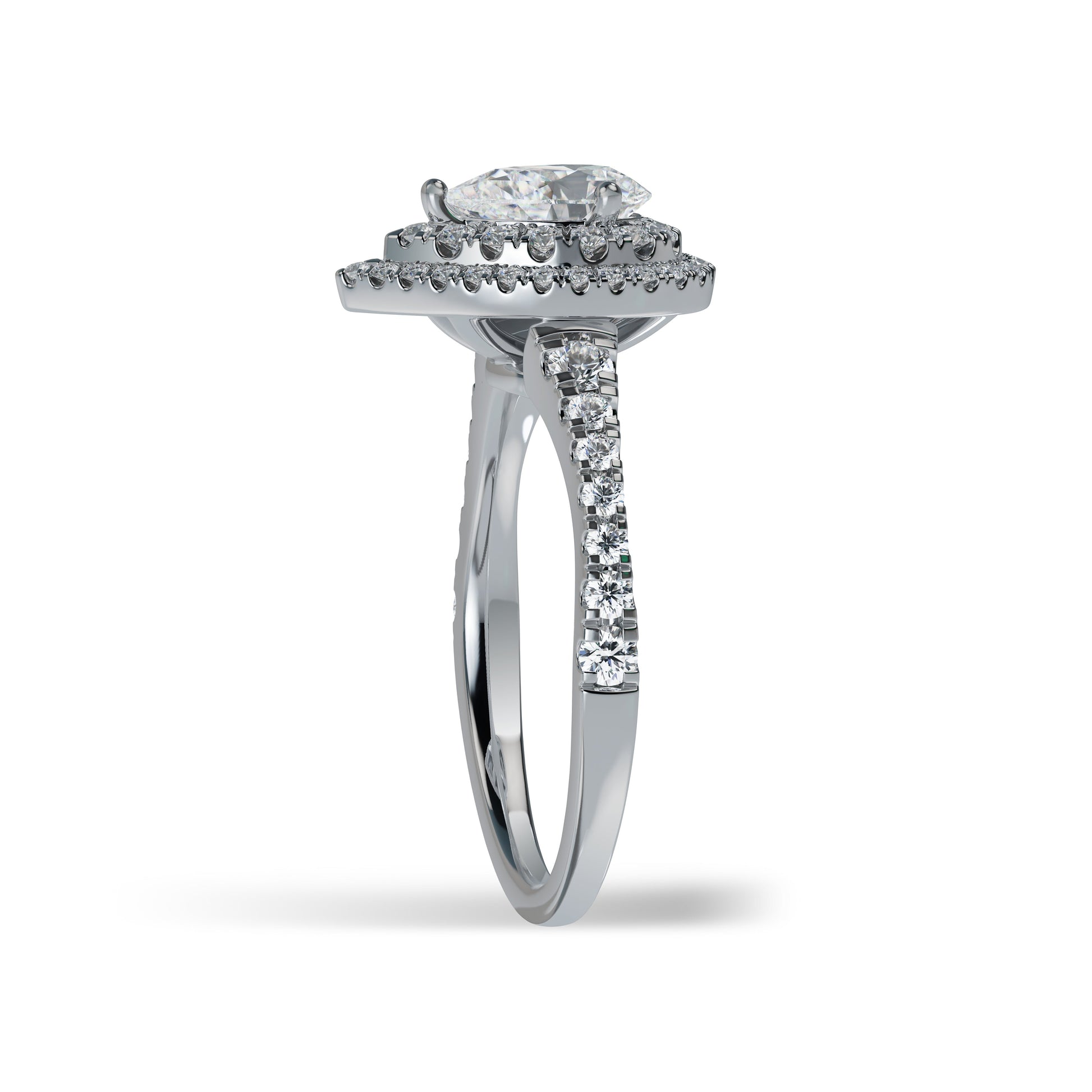 Lab Grown Diamond Halo Engagement Ring (8055183147238) (10220920111297)