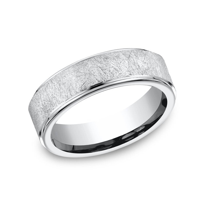 7mm Grey Cobalt Swirl Finished Wedding Band (9039386083558)