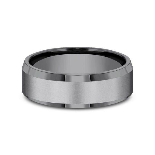 7mm Dark Tantalum Sandblast Finish Wedding Band (9039386935526) (10800540582081)