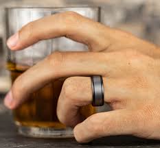 8mm Black Titanium and Grey Tantalum Satin Finish Wedding Band (9039386640614) (10800540844225)