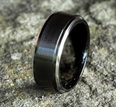 9mm Black Cobalt Satin Finish Drop Beveled Edge Wedding Band (9039386181862) (10800541302977)