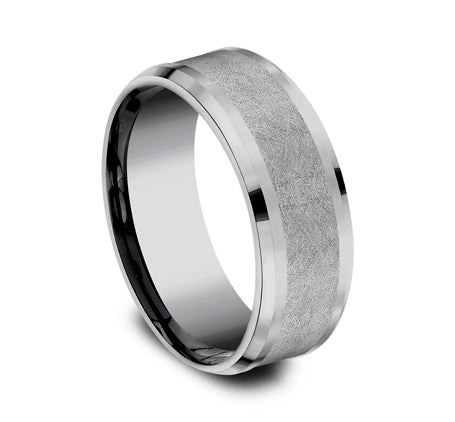 8mm Grey Tantalum Swirl Finish Wedding Band (9039386673382) (10800540811457)