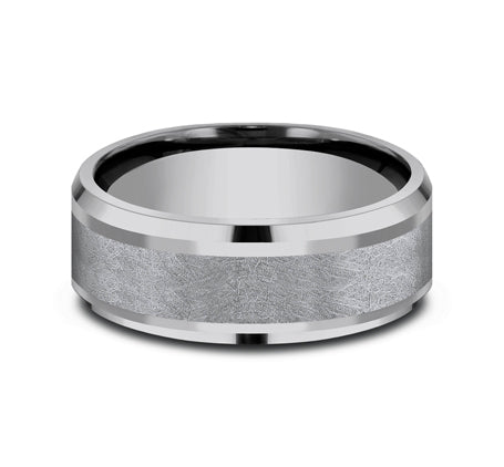 8mm Grey Tantalum Swirl Finish Wedding Band (9039386673382) (10800540811457)