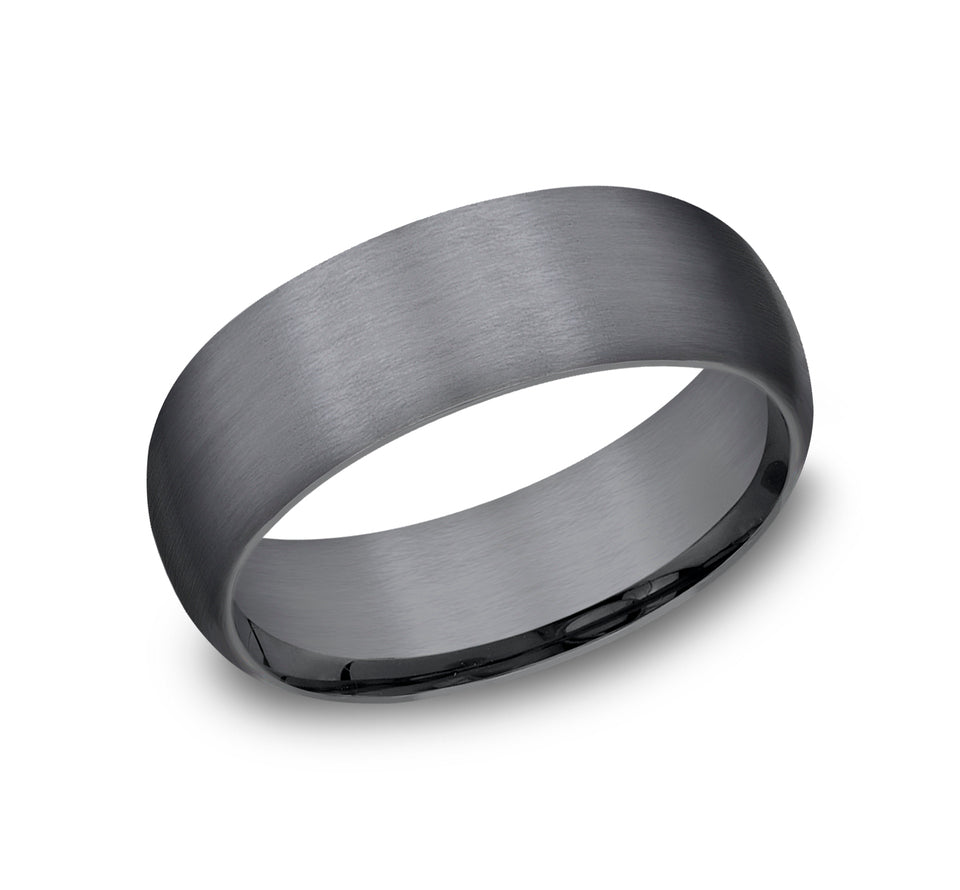 8mm Dark Tantalum Satin Finish Wedding Band (9039386837222) (10800540680385)