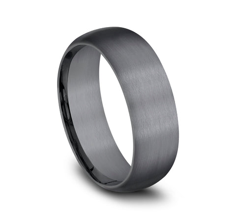 8mm Dark Tantalum Satin Finish Wedding Band (9039386837222) (10800540680385)