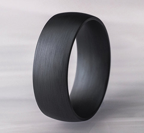 8mm Dark Tantalum Satin Finish Wedding Band (9039386837222) (10800540680385)