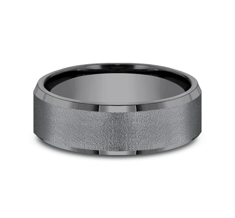 7mm Dark Tantalum Wirebrush Finish Wedding Band (9039386869990) (10800540647617)