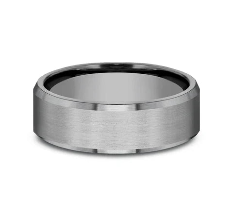 7mm Grey Tantalum Satin Finish Wedding Band (9039386902758)