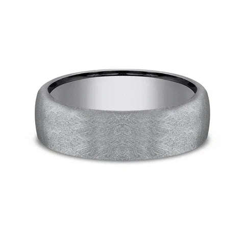 6.5mm Grey Tantalum Swirl Finish Wedding Band (9039387263206) (10800540254401)